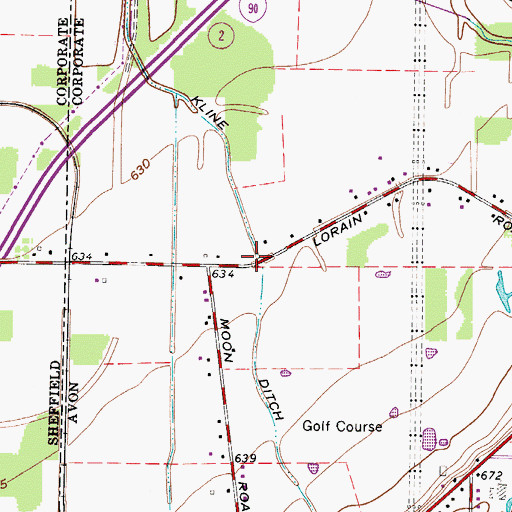 Topographic Map of Kline Ditch, OH