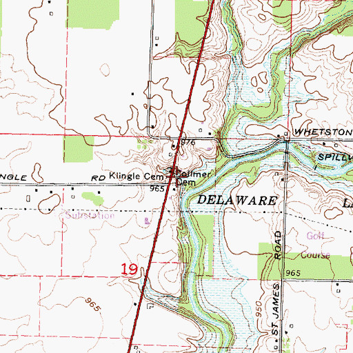 Topographic Map of Klingle Cemetery, OH