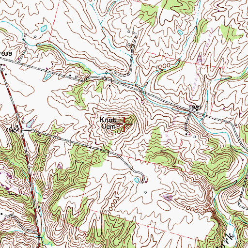Topographic Map of Knob Cemetery, OH