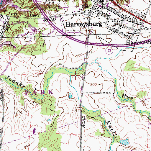Topographic Map of Knoll Brook, OH