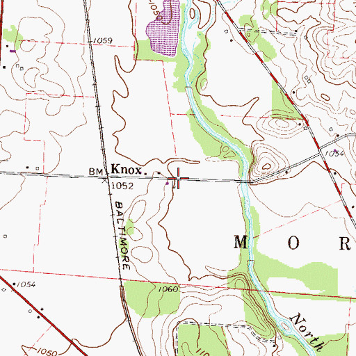 Topographic Map of Knox, OH