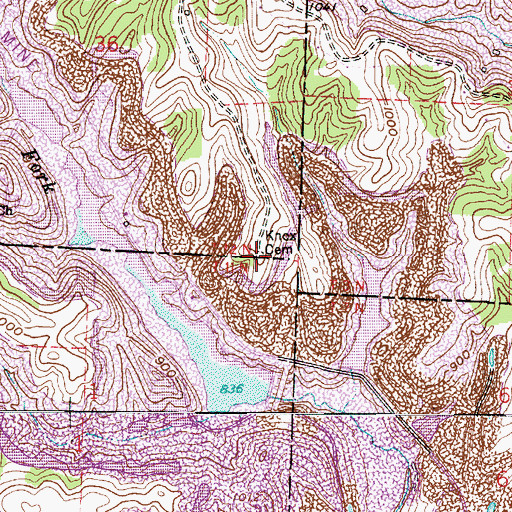 Topographic Map of Knox Cemetery, OH