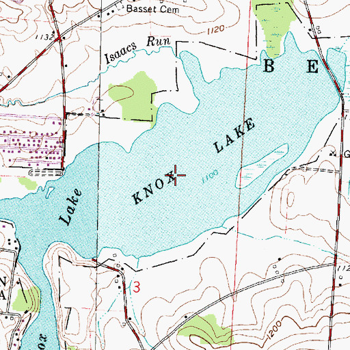 Topographic Map of Knox Lake, OH