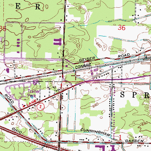 Topographic Map of Kujowski Central Ditch, OH