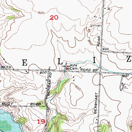 Topographic Map of Kyle Cemetery, OH