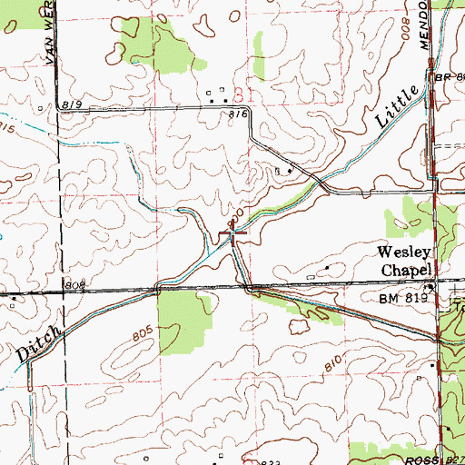 Topographic Map of Kyle Prairie Creek, OH