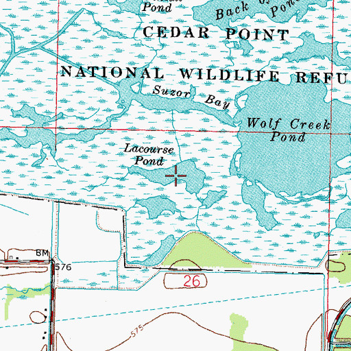 Topographic Map of Lacourse Pond, OH