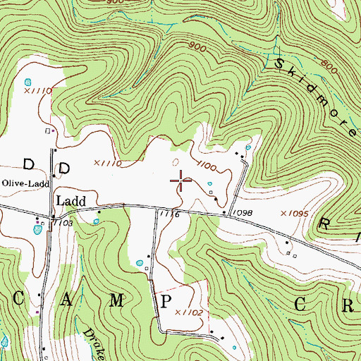 Topographic Map of Ladd Ridge, OH