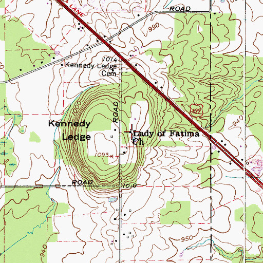 Topographic Map of Lady of Fatima Church, OH