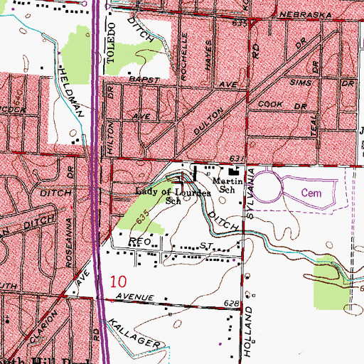 Topographic Map of Imagine Hill Avenue School, OH