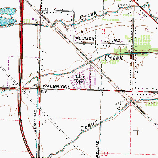 Topographic Map of Lake Cemetery, OH