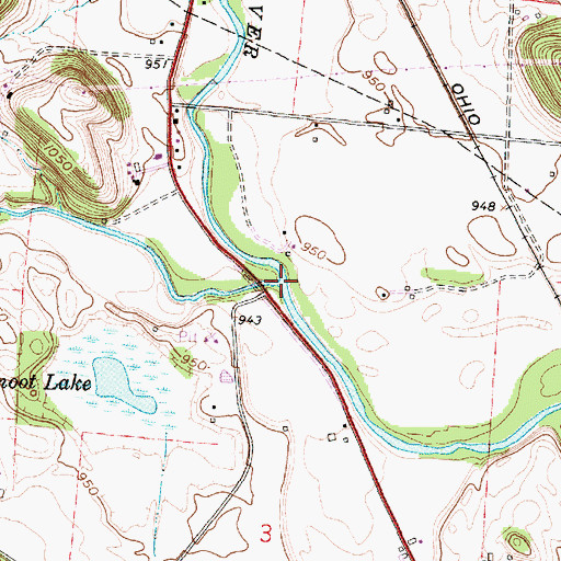 Topographic Map of Lake Fork Licking River, OH