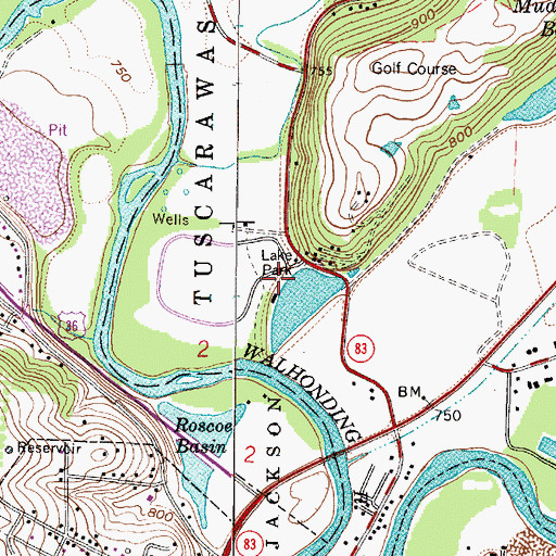 Topographic Map of Lake Park, OH