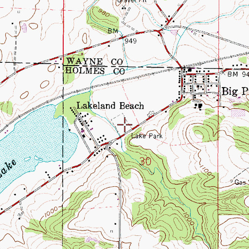 Topographic Map of Lake Park, OH
