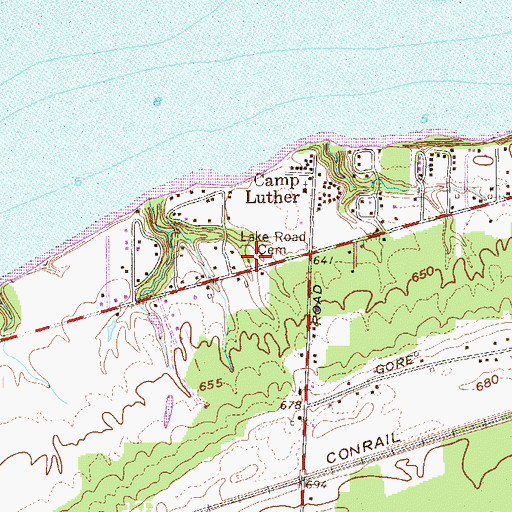 Topographic Map of Lake Road Cemetery, OH