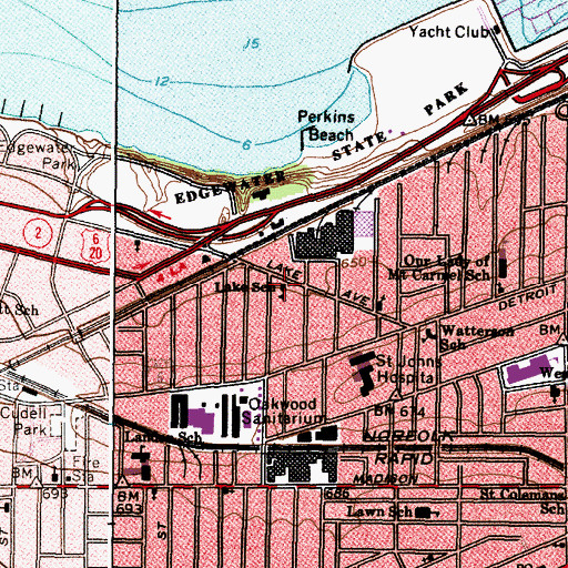Topographic Map of Lake School, OH