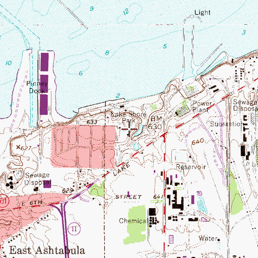Topographic Map of Lake Shore Park, OH