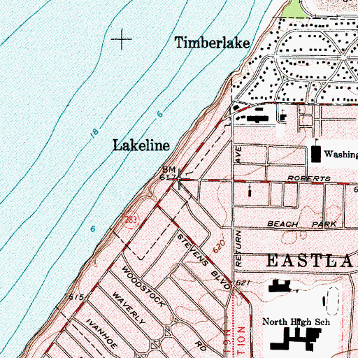 Topographic Map of Lakeline, OH