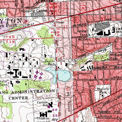 Topographic Map of Lakeside Park, OH