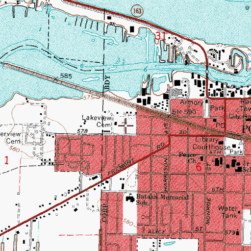 Topographic Map of Lakeview Cemetery, OH