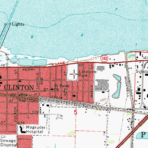 Topographic Map of Lakeview Park, OH
