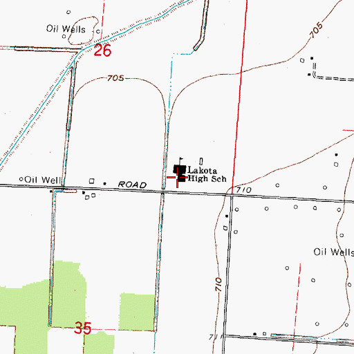 Topographic Map of Lakota High School, OH