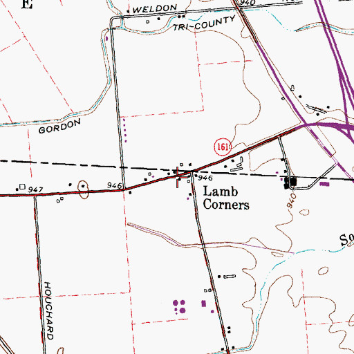 Topographic Map of Lamb Corners, OH
