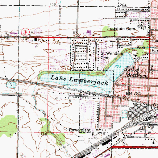 Topographic Map of Lamberjack Lake, OH