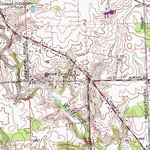 Topographic Map of Landis Cemetery, OH