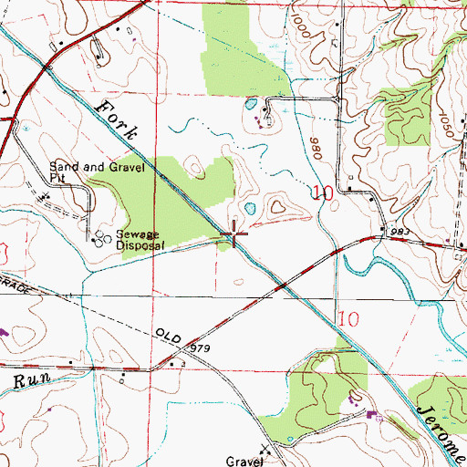 Topographic Map of Lang Creek, OH