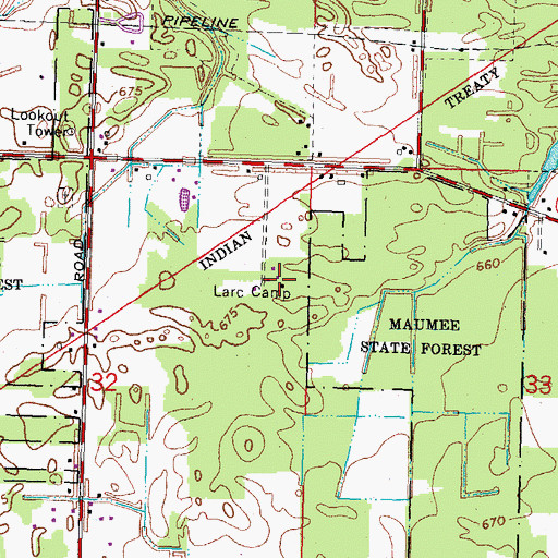 Topographic Map of Larc Camp, OH