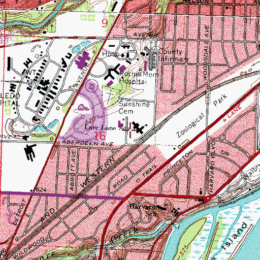 Topographic Map of Larc Lane School, OH