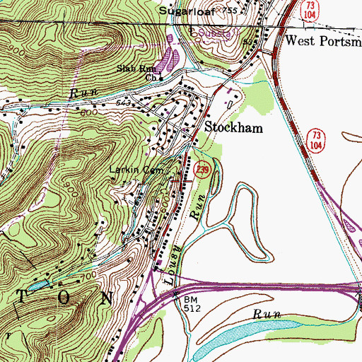 Topographic Map of Larkin Cemetery, OH