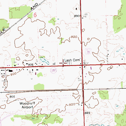 Topographic Map of Lash Cemetery, OH