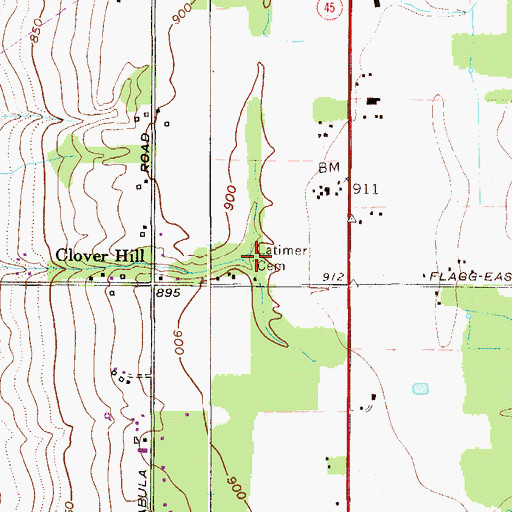 Topographic Map of Latimer Cemetery, OH