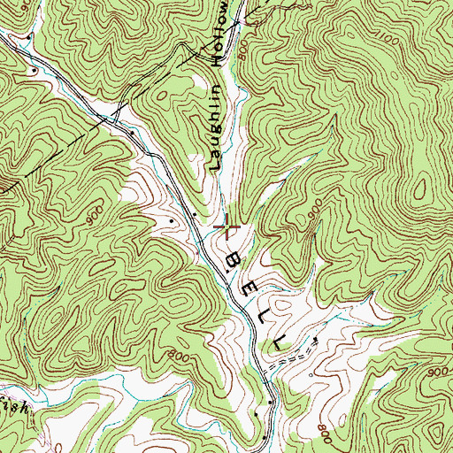 Topographic Map of Laughlin Hollow, OH