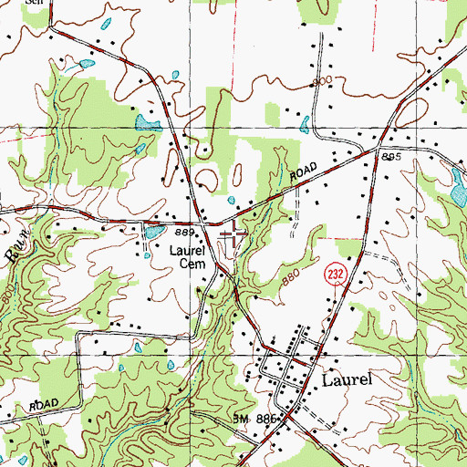 Topographic Map of Laurel Cemetery, OH