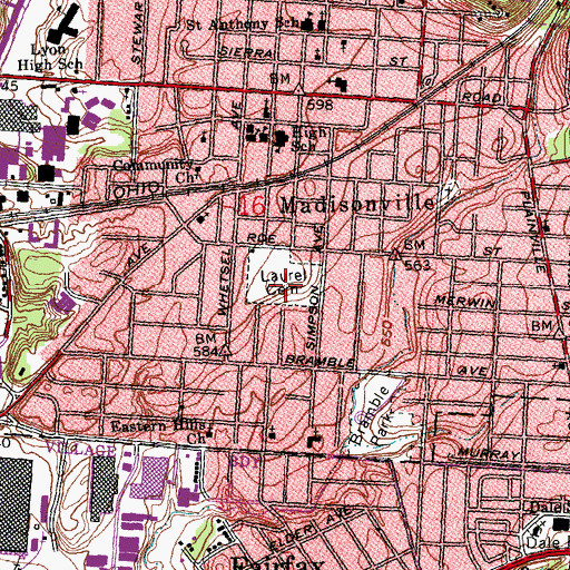 Topographic Map of Laurel Cemetery, OH