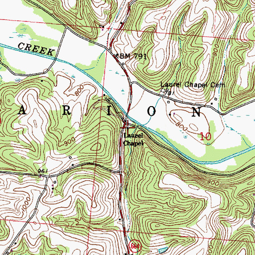 Topographic Map of Laurel Chapel, OH