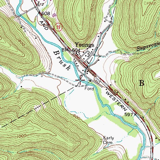 Topographic Map of Laurel Fork, OH
