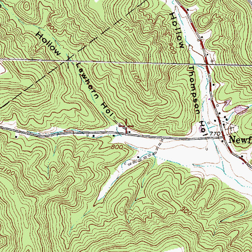 Topographic Map of Lawhorn Hollow, OH