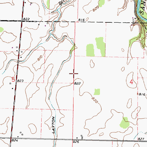 Topographic Map of Layton Ditch, OH