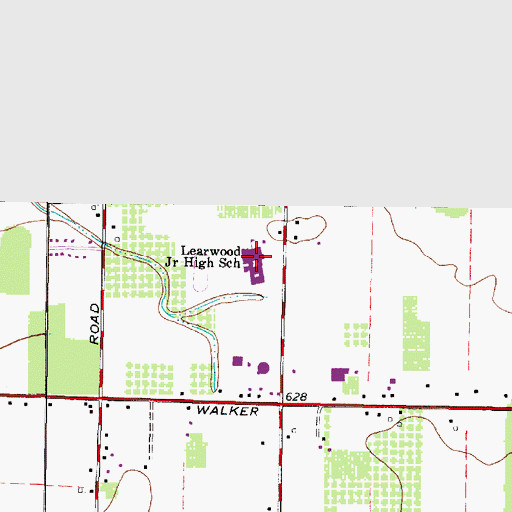 Topographic Map of Learwood Middle School, OH