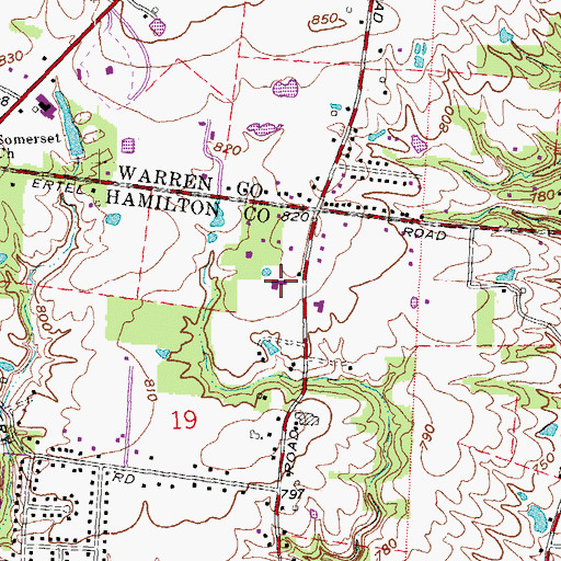 Topographic Map of Lebanon Road Church, OH