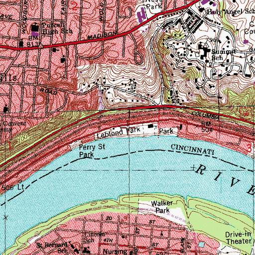 Topographic Map of Leblond Park, OH