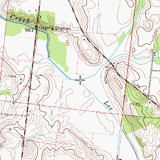 Topographic Map of Lee Creek, OH