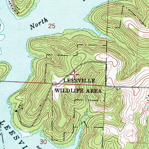 Topographic Map of Leesville Wildlife Area, OH
