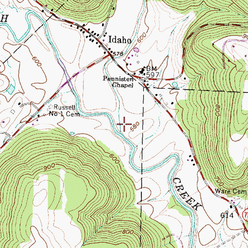 Topographic Map of Leeth Creek, OH