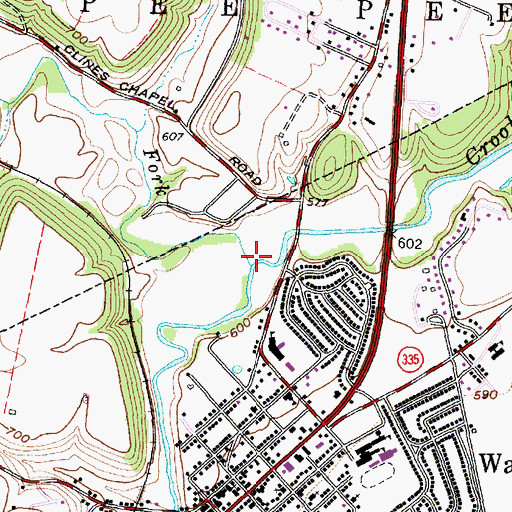 Topographic Map of Left Fork Crooked Creek, OH