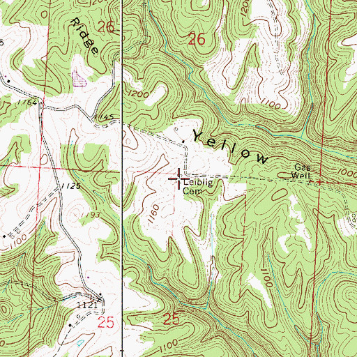 Topographic Map of Leiblig Cemetery, OH